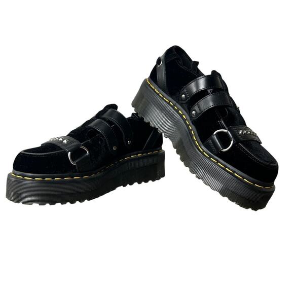 Dr martens Shoes - Dr. Martens Wednesday Addams Ramsay Quad Platform Mary Jane Goth Euro Grunge S 7